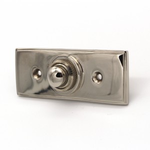 sonnette Art Nouveau nickelée brillante | plaque de sonnette avec bouton de sonnette| sonnette ancienne N9761